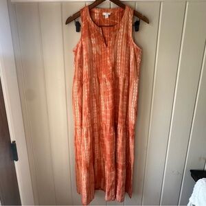 Women’s J. Jill Orange Maxi Dress, Size XS, Like New